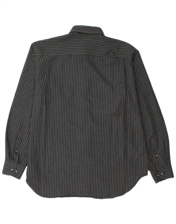 Camicia Trussardi Uomo Taglia 40 Media Poliestere Gessato Nero