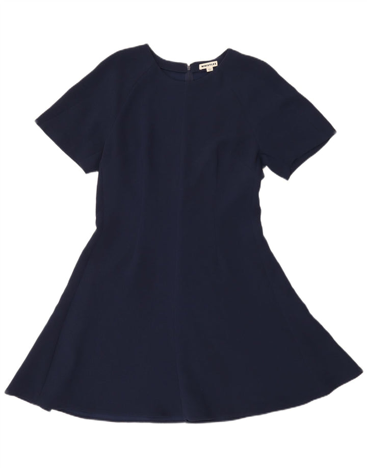 Abito a trapezio da donna a maniche corte Whistle UK 14 Poliestere blu navy medio