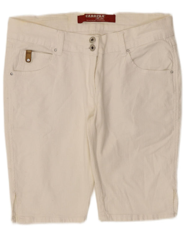 Carrera Pantaloncini di jeans da donna IT 46 Large W31 Bianco Cotone