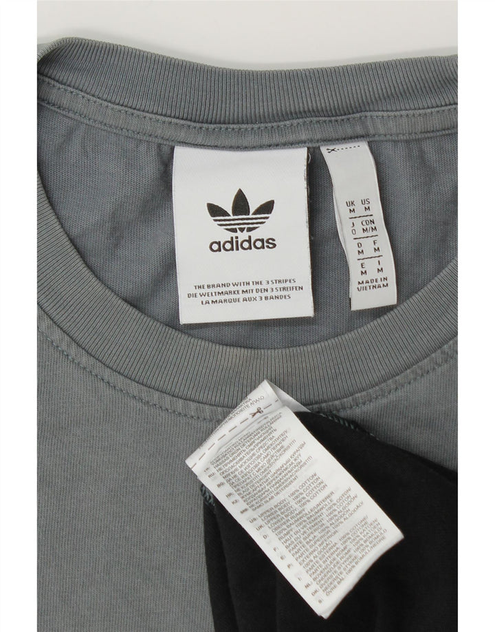 T-shirt grafica da uomo ADIDAS Top in cotone color block medio nero