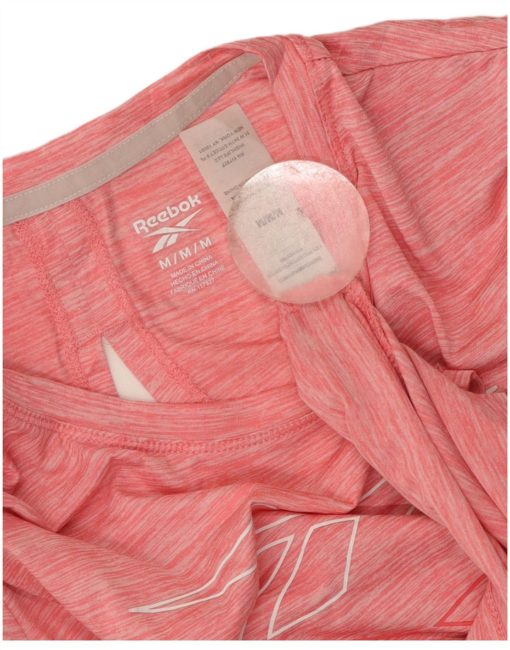 T-shirt grafica da donna Reebok Top UK 12 poliestere chiazzato rosa medio
