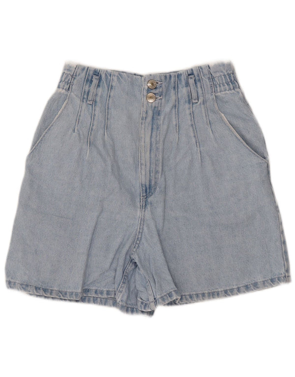 Pantaloncini di jeans con ancoraggio a vita alta da donna Zara EU 38 piccoli W28 cotone blu