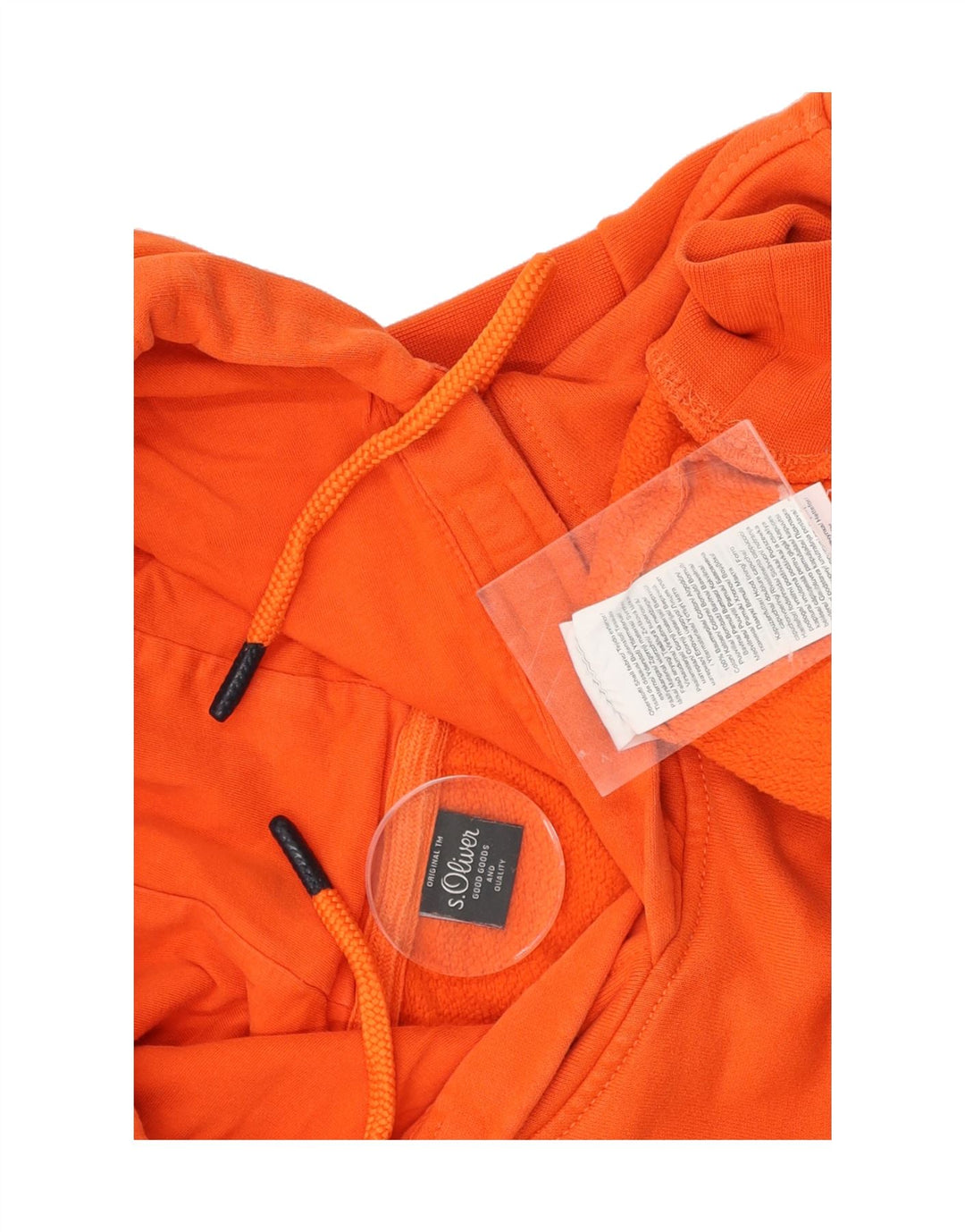 S.OLIVER Mens Graphic Hoodie Jumper Small Orange Cotton Vintage S.Oliver and Second-Hand S.Oliver from Messina Hembry 