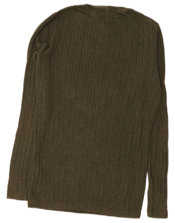 Maglione maglione girocollo da donna Tommy Hilfiger UK 10 piccolo cotone verde