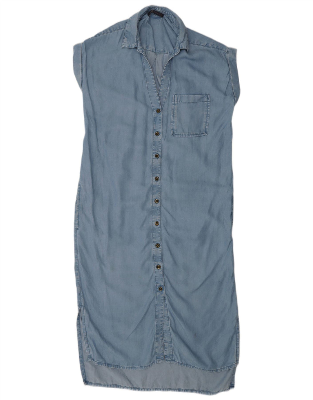 Abito camicia oversize a maniche corte da donna Marks & Spencer UK 8 piccolo blu