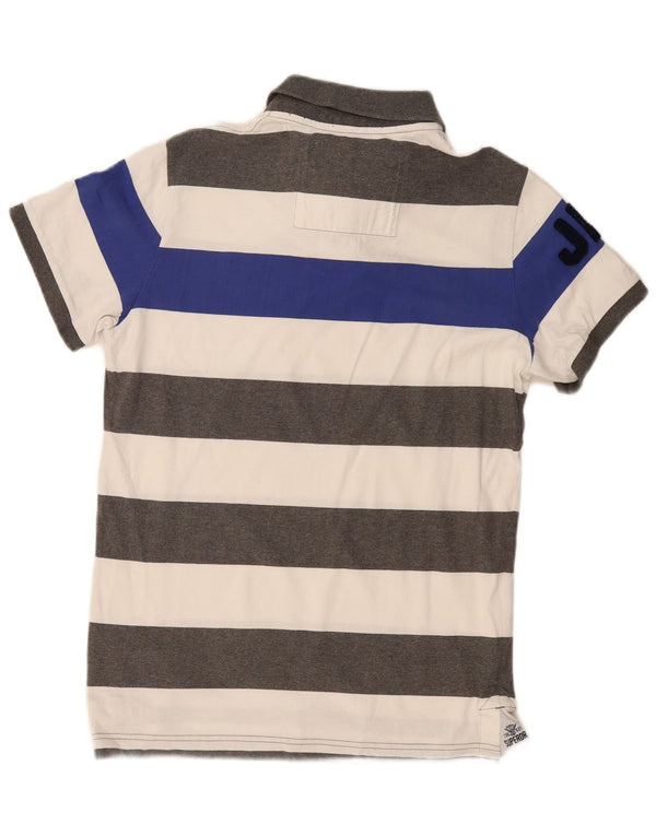 Polo da uomo Superdry XL in cotone a righe multicolore