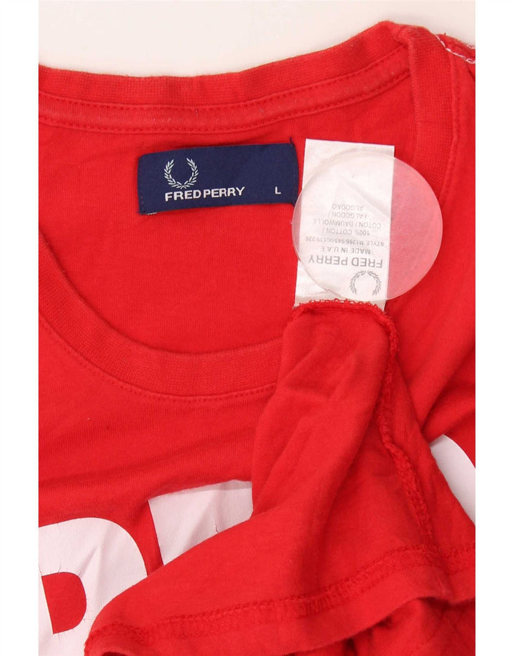 T-shirt grafica da uomo Fred Perry Top grande in cotone rosso