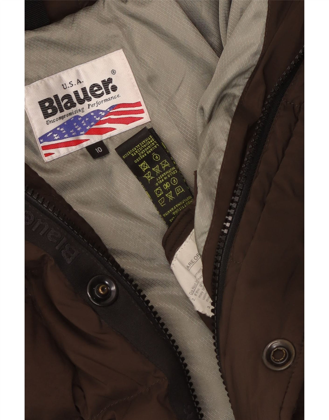 Giubbotto imbottito con cappuccio Blauer bambino 9-10 anni in poliestere marrone