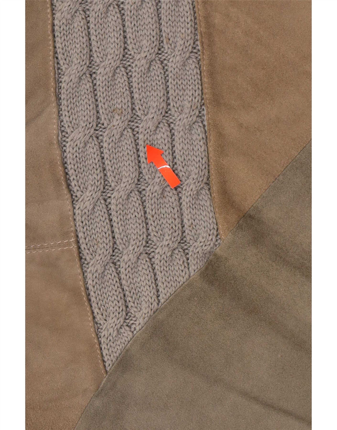 Maglione girocollo da uomo vintage in lana color block grigio grande