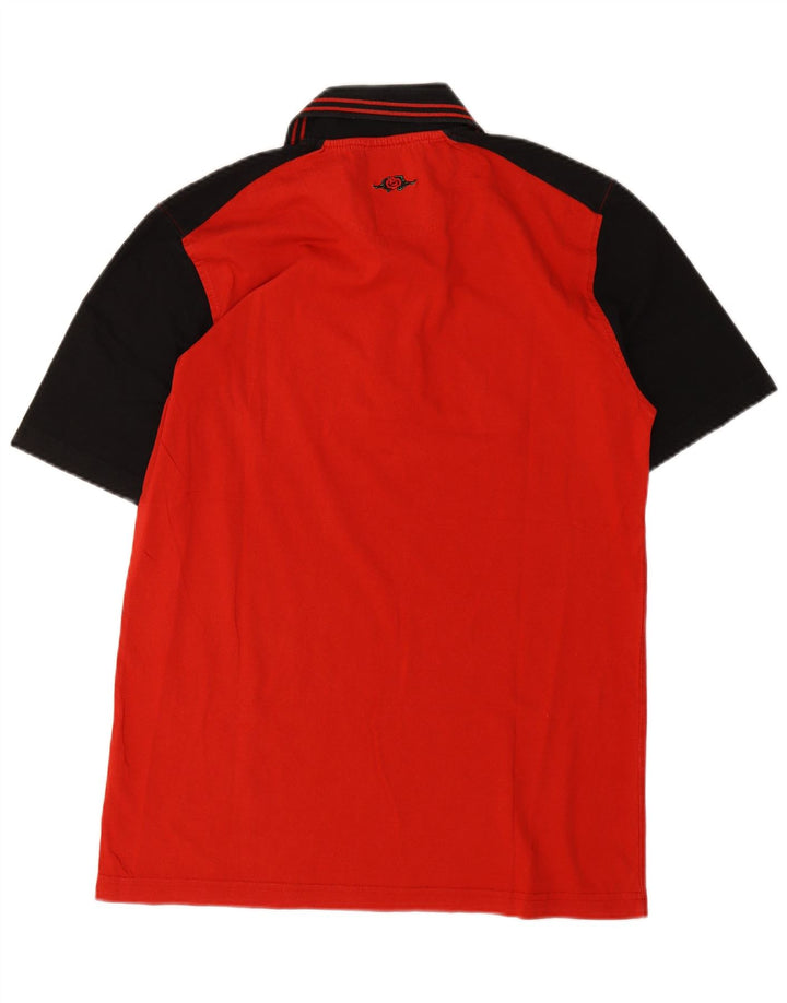 Polo grafica da uomo Charro grande in cotone color block rosso