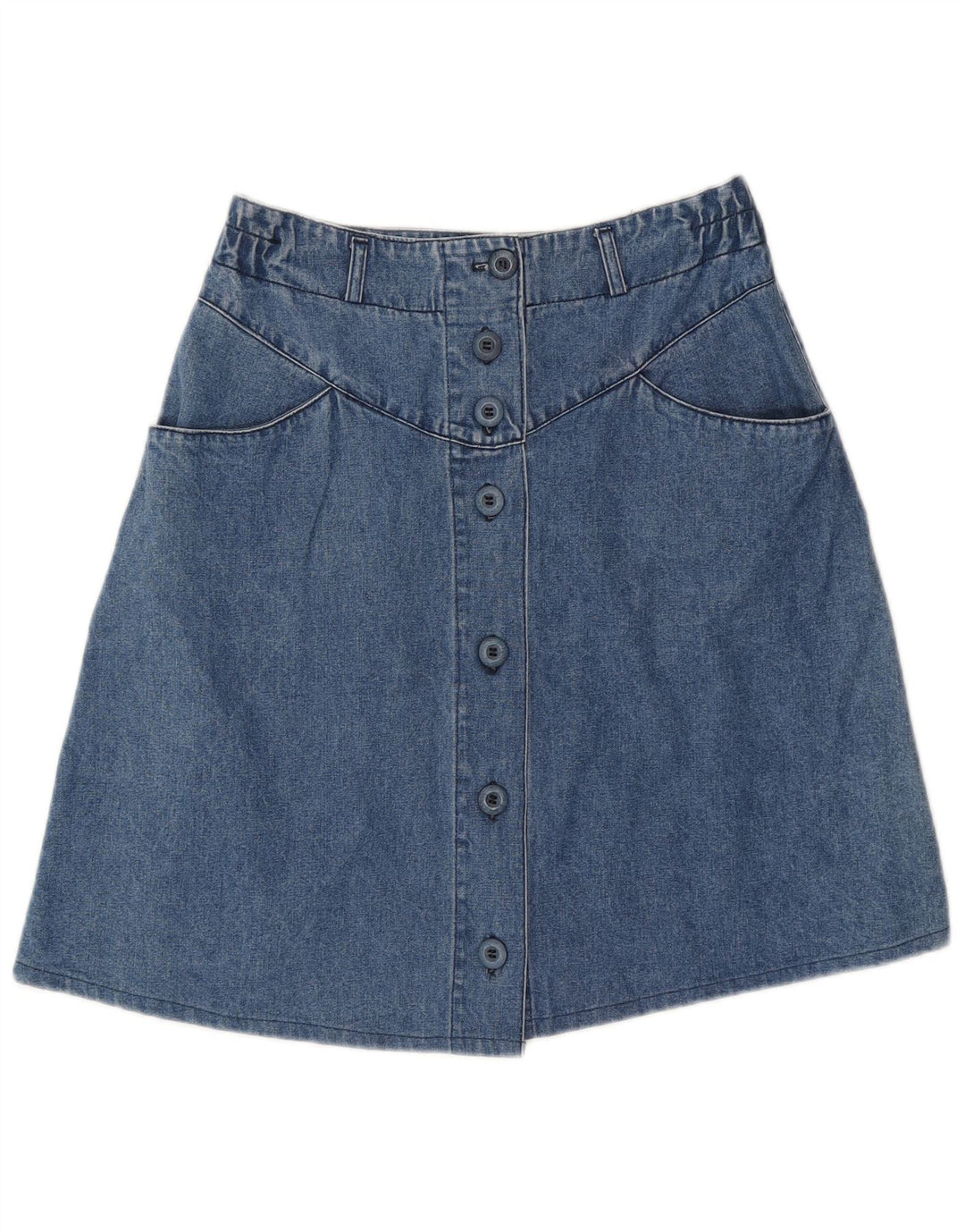 Gonna di jeans vintage da donna IT 44 media W28 cotone blu
