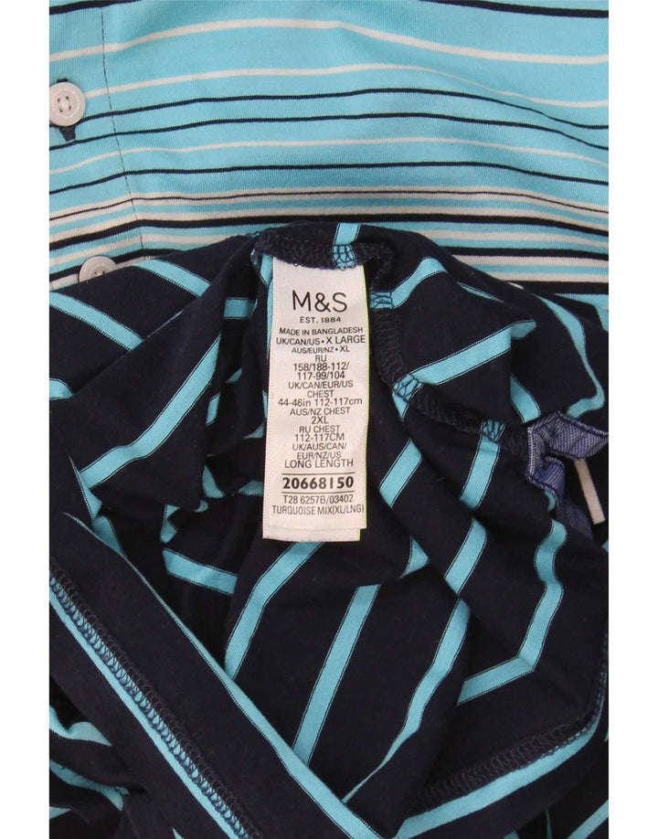 Polo da uomo Marks & Spencer XL in cotone a righe blu