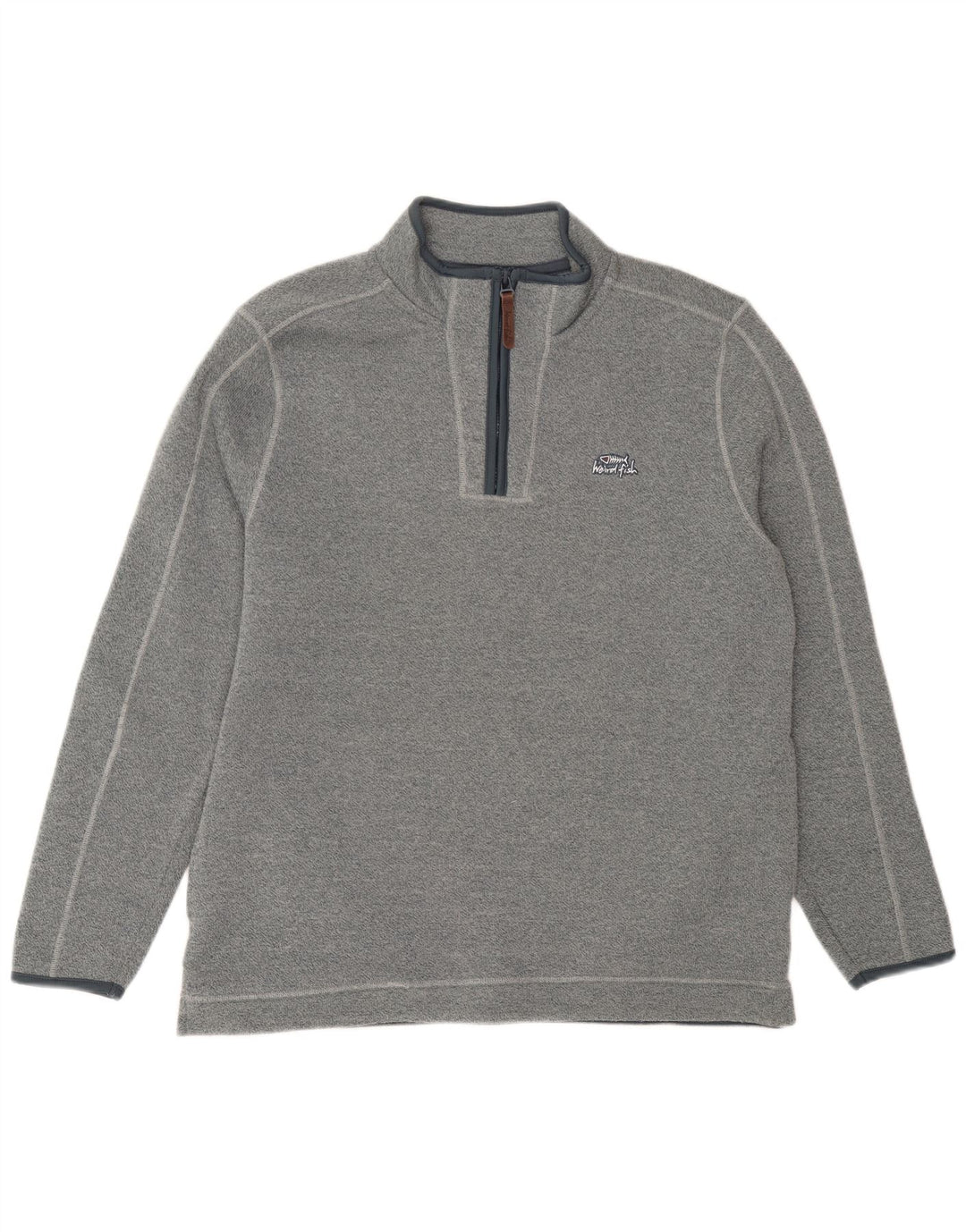 Felpa da uomo con collo con zip Weird Fish, grande poliestere chiazzato blu