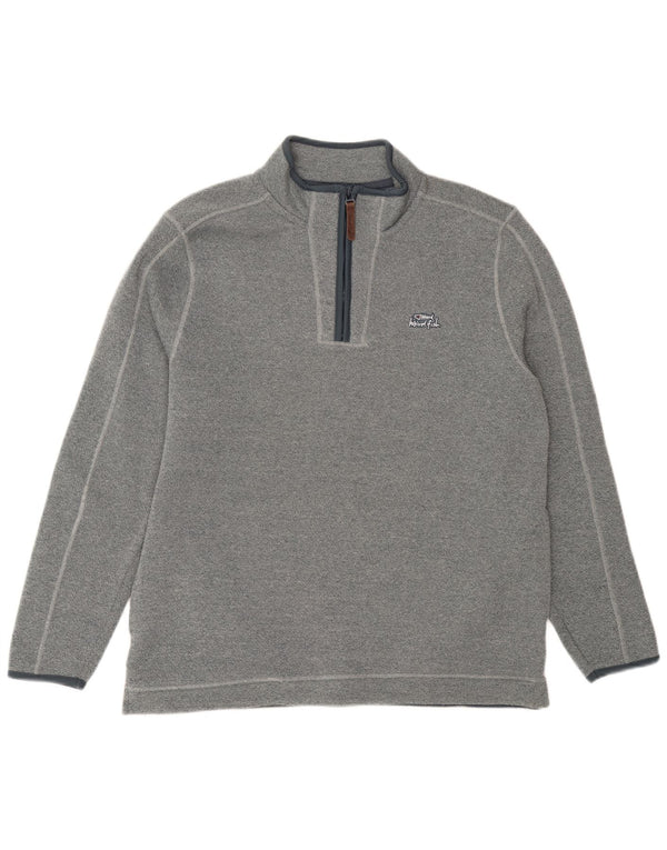 Felpa da uomo con collo con zip Weird Fish, grande poliestere chiazzato blu