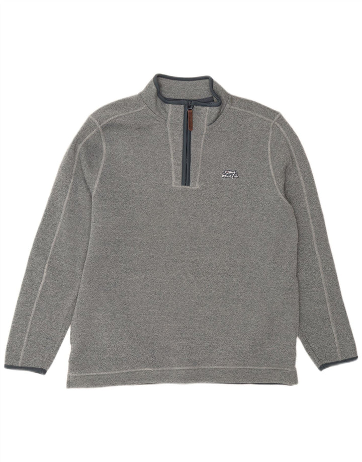 Felpa da uomo con collo con zip Weird Fish, grande poliestere chiazzato blu