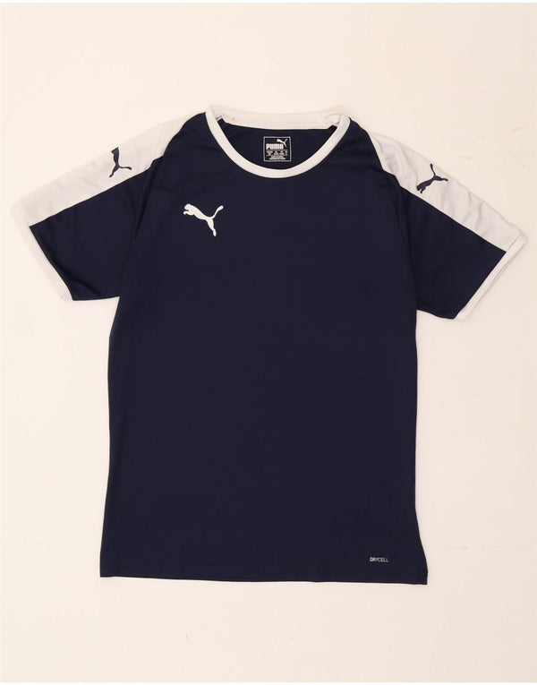 T-shirt da uomo Puma Top Small blu navy color block