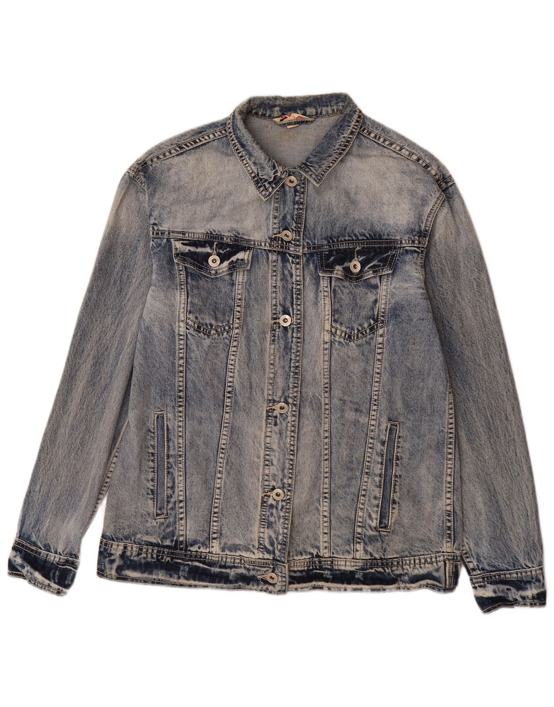 Giacca in denim grafico da donna Place du Jour EU 36 piccolo cotone blu