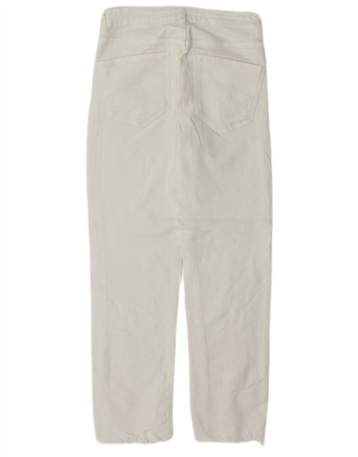 Jeans dritti da donna ZARA EU 36 XS W26 L26 Bianco