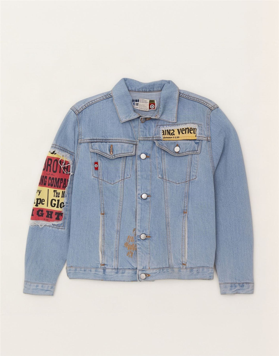 Giacca in denim grafico da donna Chambers UK 12 Cotone blu medio