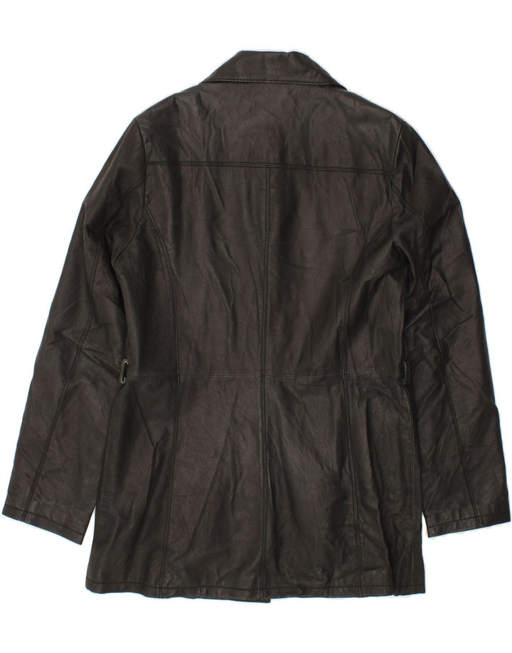 CONBIPEL Womens Leather Coat IT 48 XL Black Leather Vintage Conbipel and Second-Hand Conbipel from Messina Hembry 