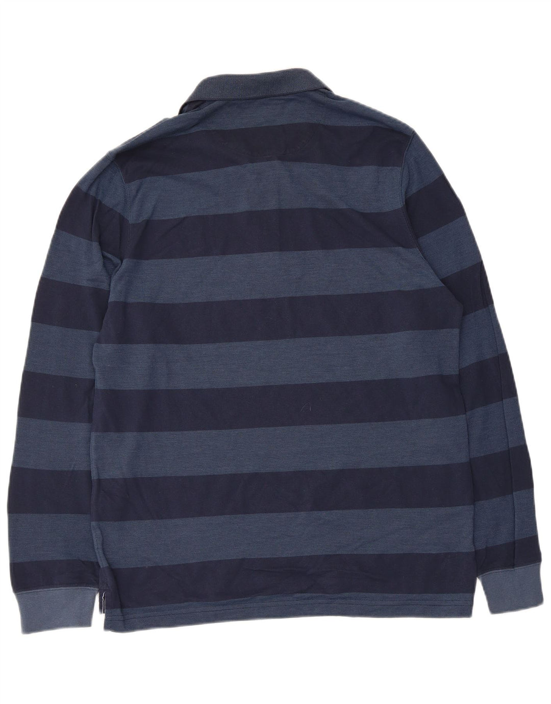 Polo da uomo a maniche lunghe Massimo Dutti, a righe grandi blu navy