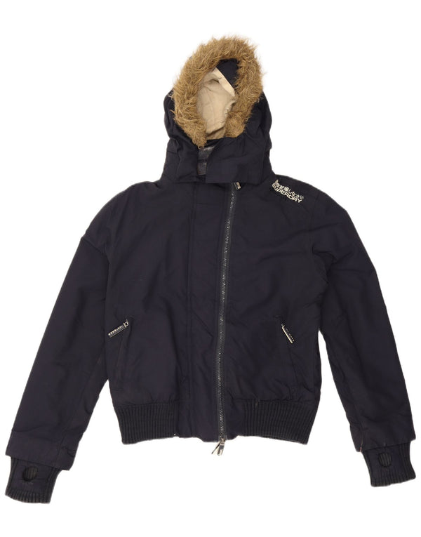 Giacca a vento bomber da donna Superdry UK 14 medio blu navy