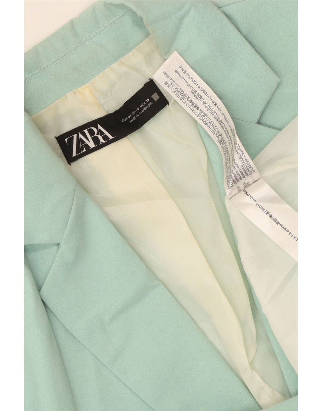 Giacca blazer a 1 bottone da donna Zara EU 40 poliestere verde medio
