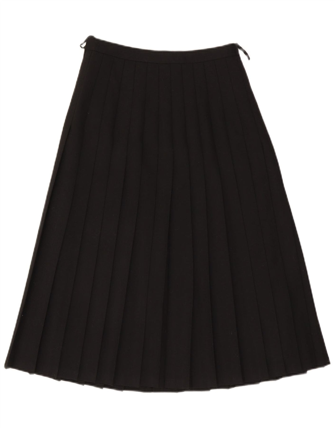 Gonna a pieghe a coltello a vita alta da donna VINTAGE EU 40 media W26 lana nera