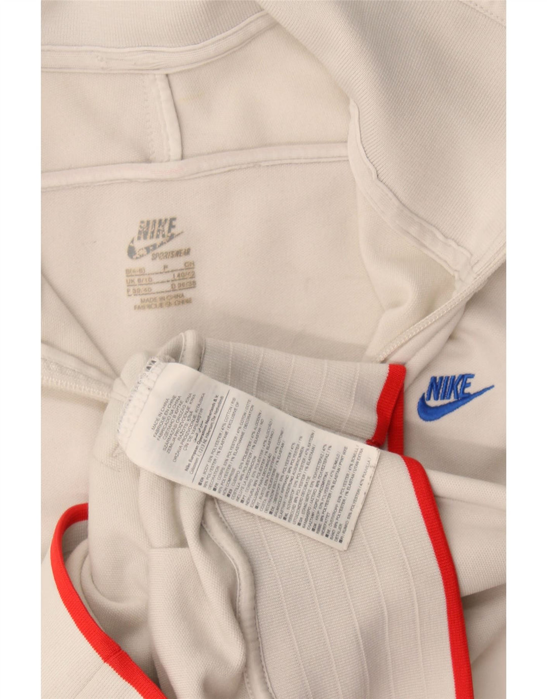 Giacca da tuta da donna Nike UK 8/10 Small White Colourblock Cotton