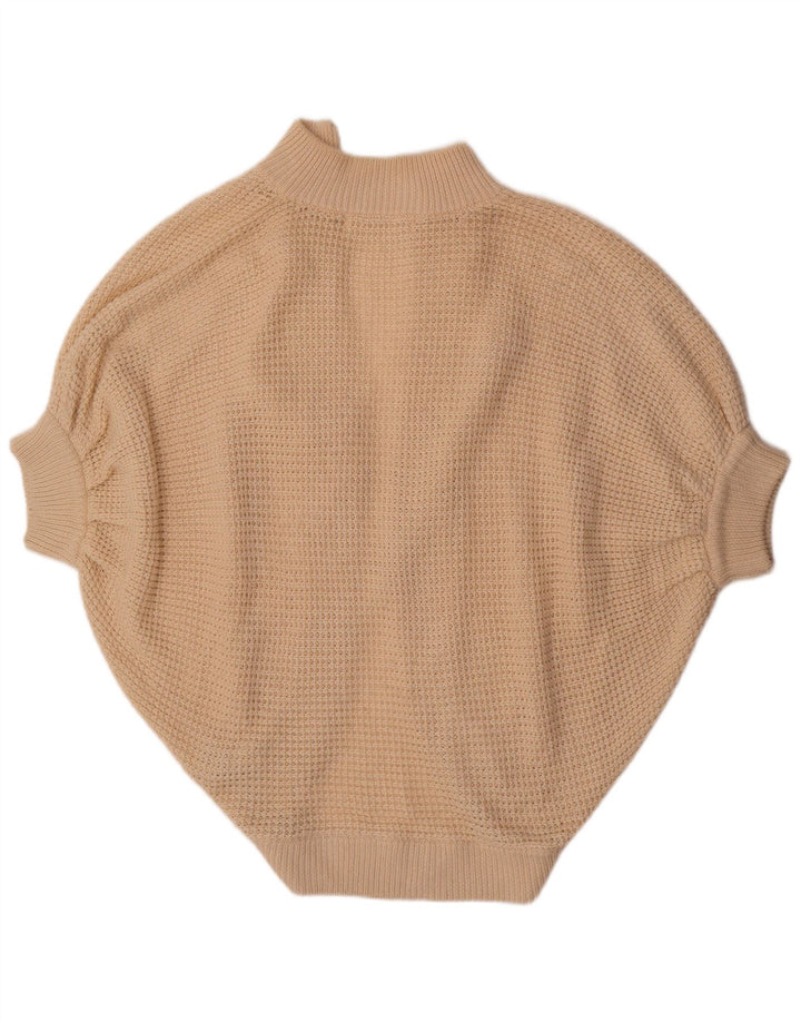 Maglione cardigan aperto oversize a maniche corte da donna Zara UK 14 Beige medio
