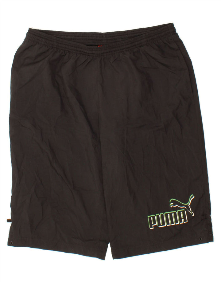 PUMA Mens Graphic Sport Shorts Large  Black Polyester Vintage Puma and Second-Hand Puma from Messina Hembry 