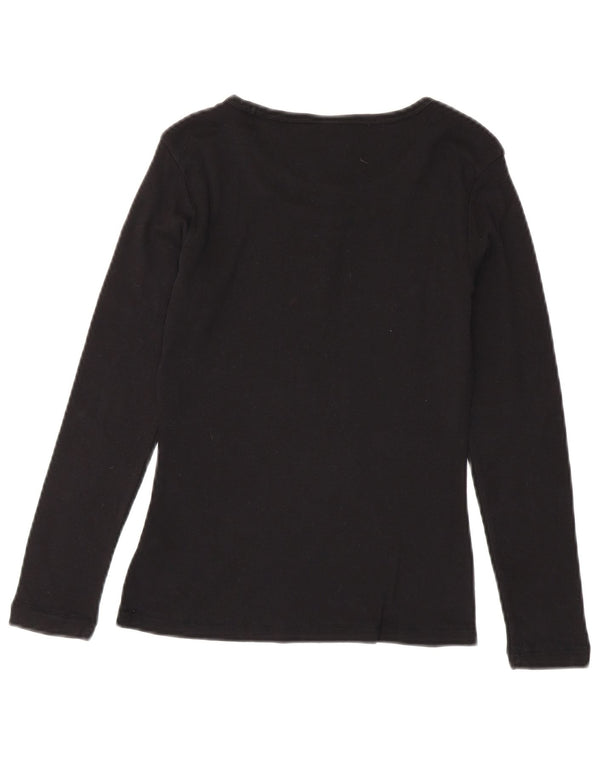 Top da donna Champion Heritage Classics manica lunga UK 12 cotone nero medio