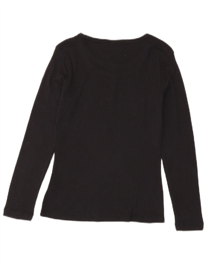 Top da donna Champion Heritage Classics manica lunga UK 12 cotone nero medio