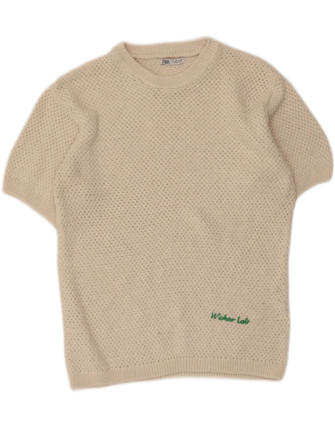 ZARA Maglione Girocollo da Uomo in Poliestere Beige Medio