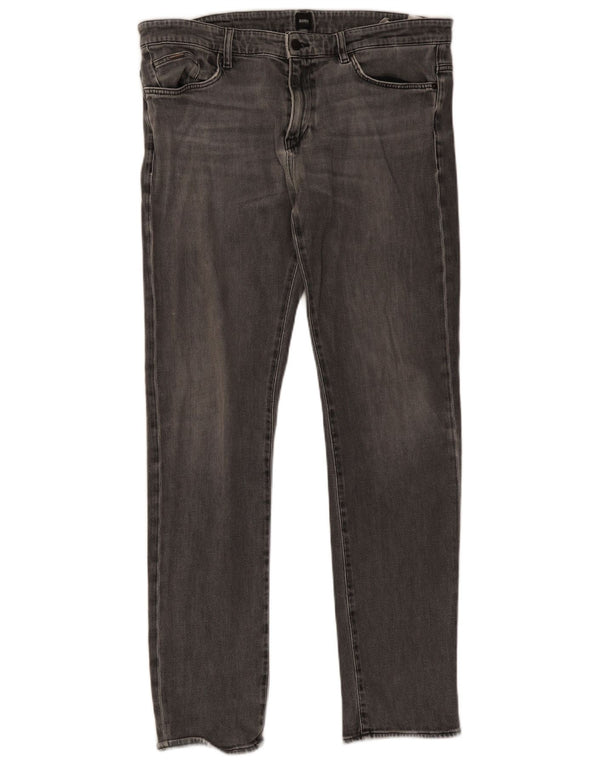 Jeans slim da uomo Hugo Boss W38 L34 cotone grigio