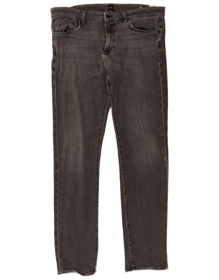 Jeans slim da uomo Hugo Boss W38 L34 cotone grigio