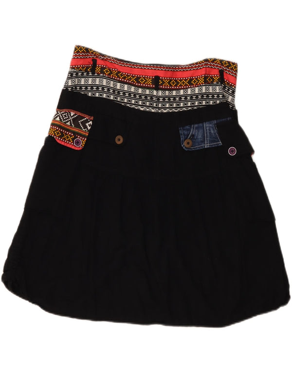 Desigual Gonna a trapezio grafica da donna EU 38 Media W30 Patchwork nero