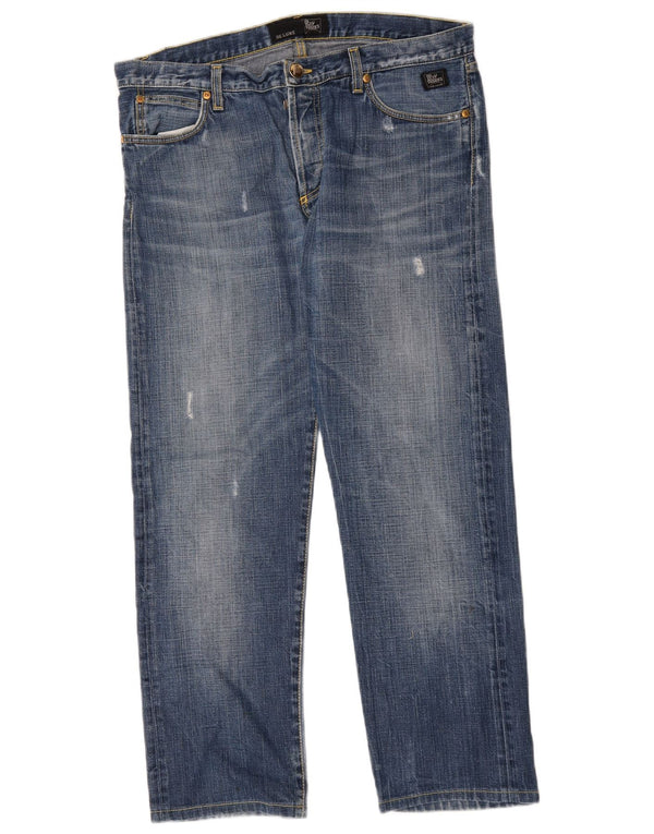 Jeans dritti invecchiati da uomo Roy Rogers W35 L29 Blu