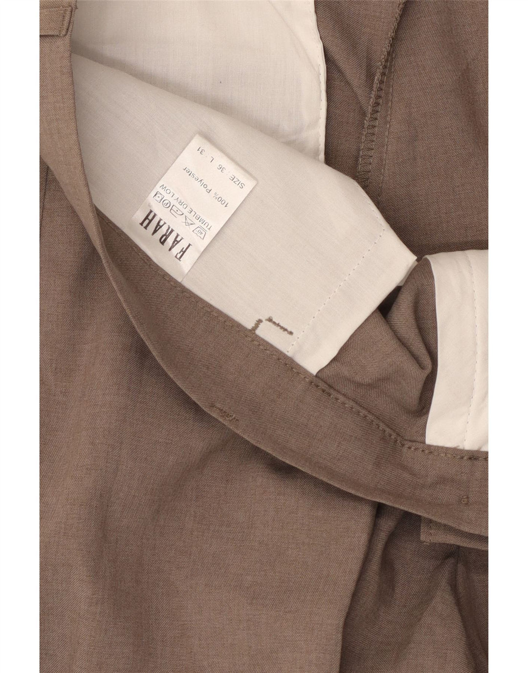 FARAH Pantaloni casual dritti da uomo W36 L31 Poliestere marrone