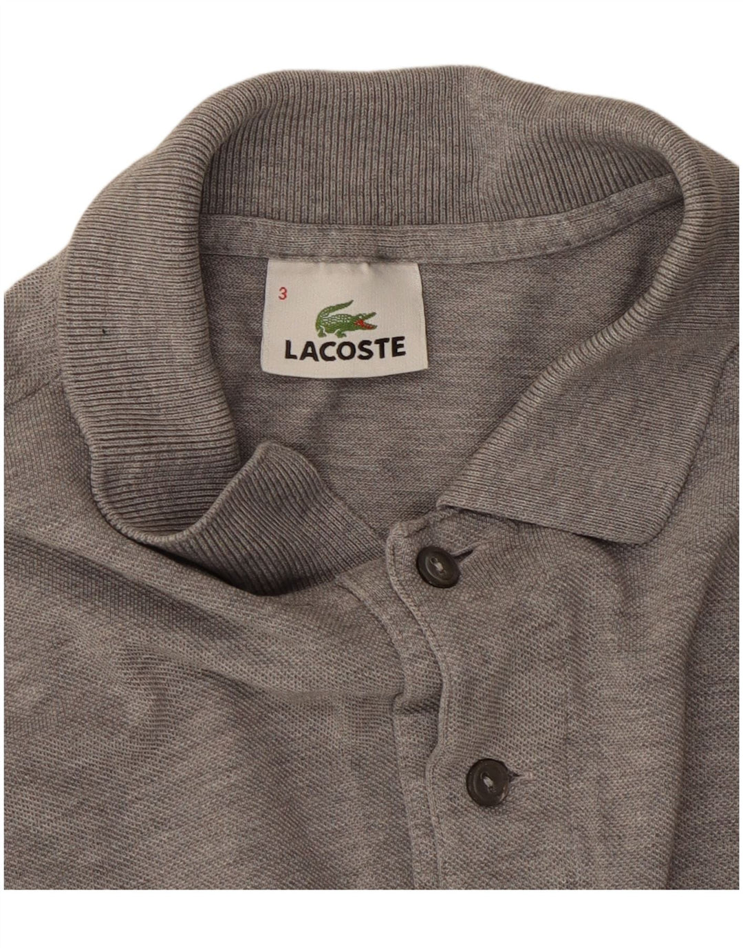Polo da uomo LACOSTE taglia 3 piccola in cotone grigio