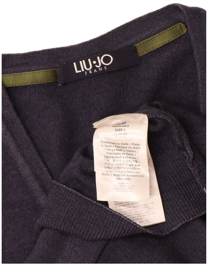 Liu Jo Uomo Cardigan Maglione Grande Lana Blu Navy