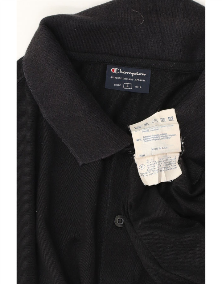 Polo da uomo Champion grande in cotone nero