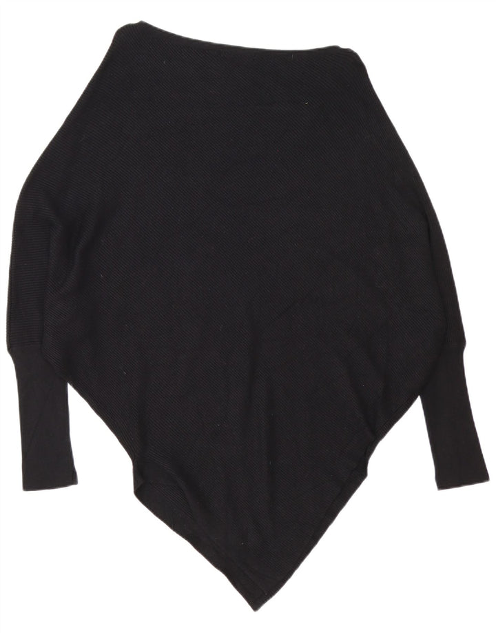 Maglione Zara da donna oversize asimmetrico con scollo a barca UK 10 piccolo nero