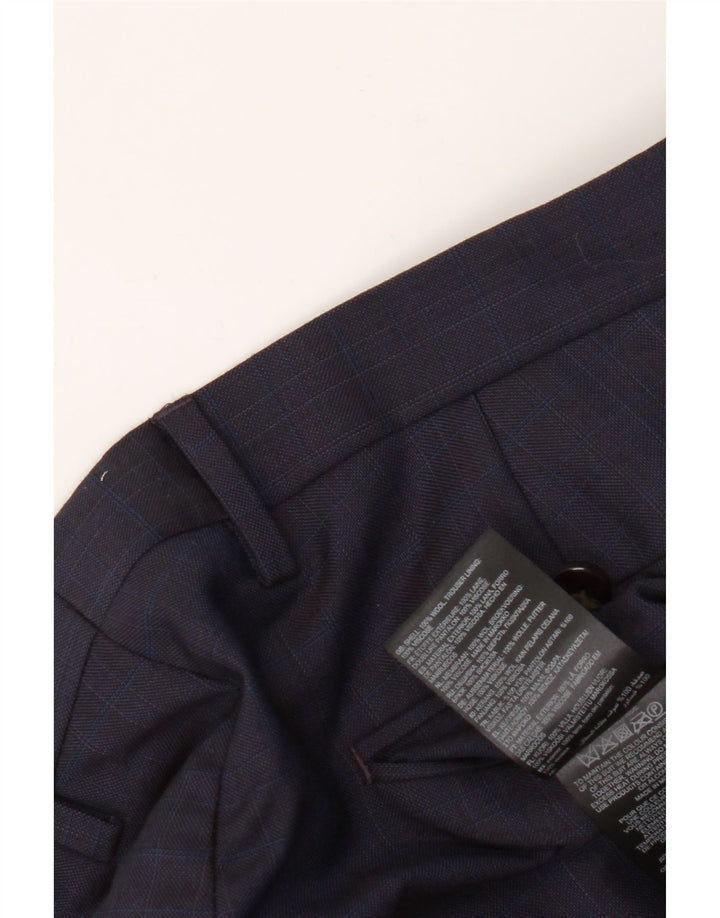 Pantaloni da abito slim da uomo Ted Baker W36 L31 blu navy in lana