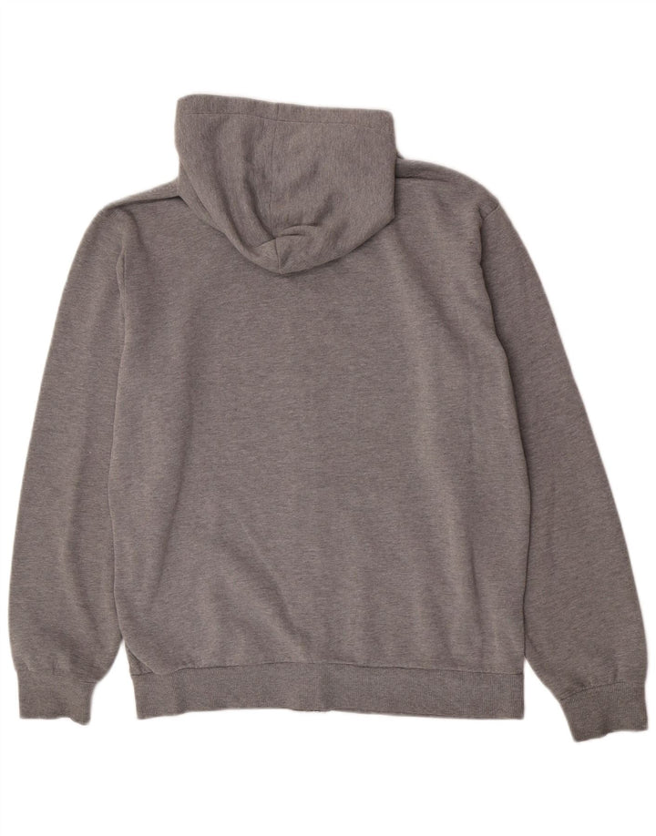 Felpa con cappuccio e zip grafica DC da uomo di colore grigio medio