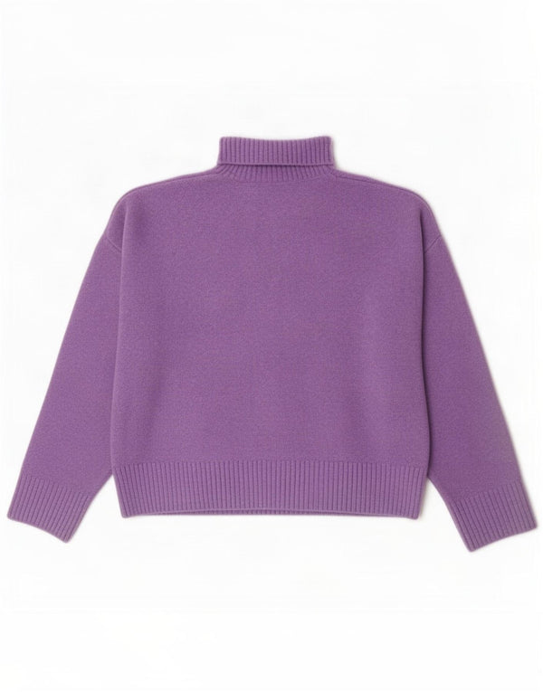 Maglione maglione oversize con collo alto da donna Zara UK 10 piccolo acrilico viola