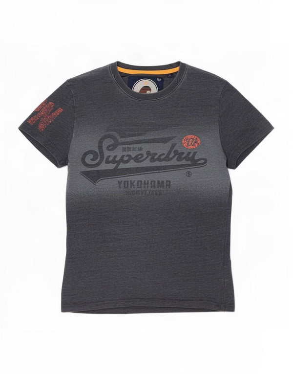 T-shirt grafica da uomo Superdry Top Small in cotone grigio