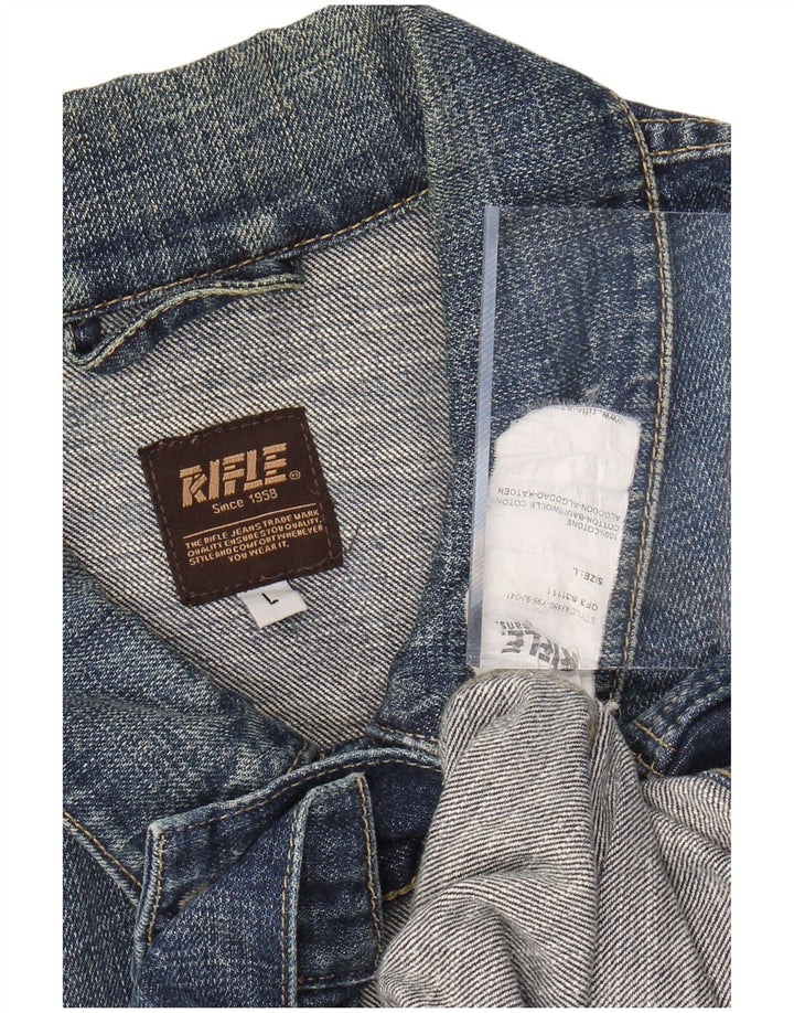 Giacca di jeans da donna RIFLE UK 16 grande cotone blu