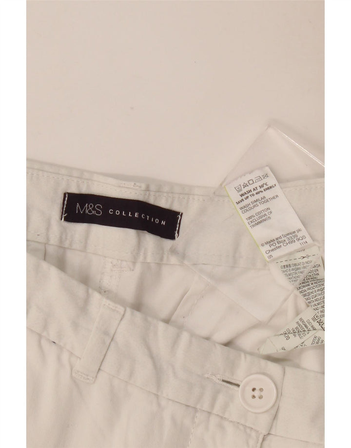 Pantaloni corti con pegged da donna Marks & Spencer UK 14 Large W36 L24 Bianco