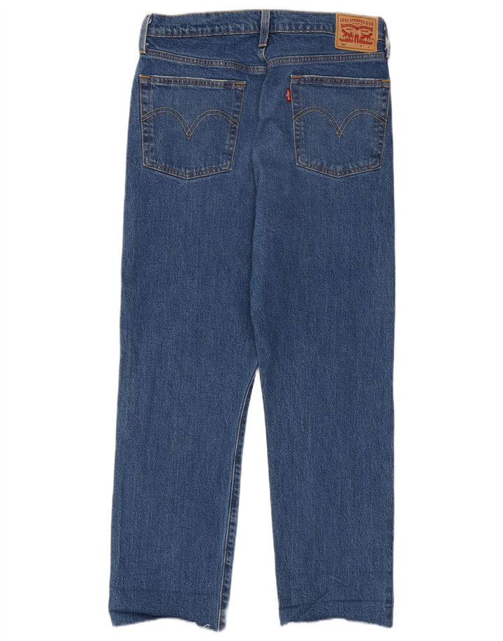 Levi's Womens 501 Crop Straight Jeans W30 L26 Blue Cotton